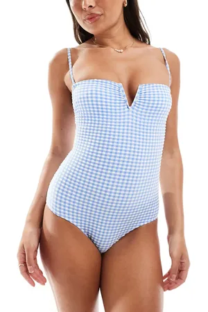 & OTHER STORIES V-shape gingham swimsuit in