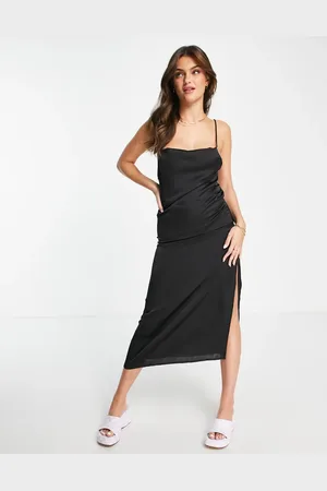 Pull&Bear Satin midi slip dress in