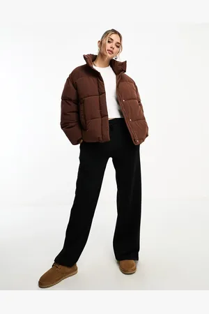 Pull&Bear Padded puffer jacket in chocolate