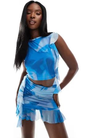 Missyempire Mesh crop top co-ord in