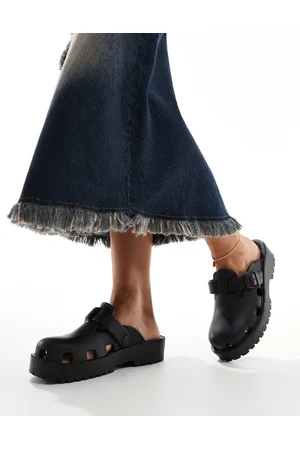 Free People Buckle detail clogs in