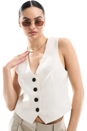 Pimkie Linen look waistcoat in beige