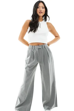 Miss Selfridge Slouchy wide leg trouser in pinstripe