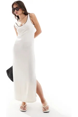 MANGO Crochet midi dress in