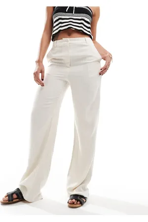 Pimkie Linen mix wide leg trousers in beige