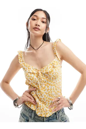 Motel Angelica cosmos print ruffle cami top in