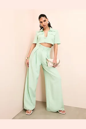 ASOS Paper bag wide leg trouser in