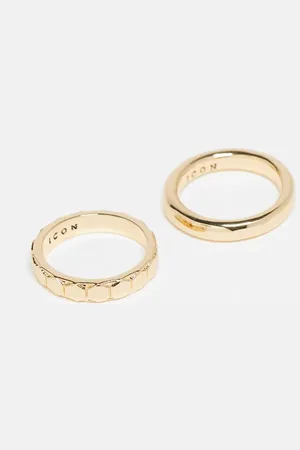 Icon Brand Hex band ring set in