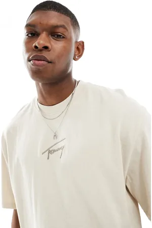 Tommy Hilfiger Oversized signature t-shirt in off white
