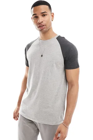 Brave Soul Raglan t-shirt in light marl & dark charcoal marl