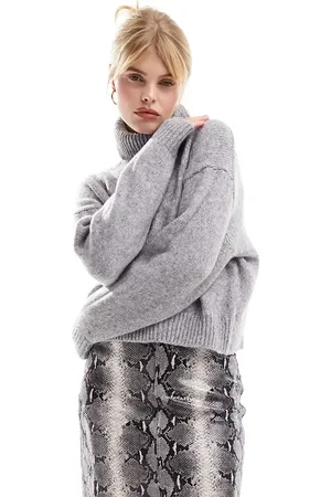 MANGO Roll neck oversized jumper in