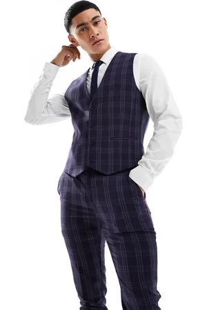 ASOS Super skinny suit waistcoat in tonal check