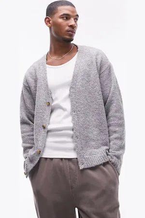 Topman Boucle relaxed fit cardigan in light