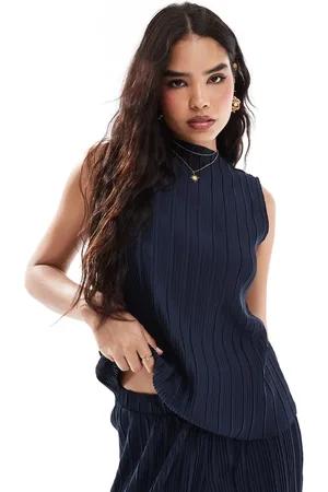 VILA Plisse sleeveless top co-ord in