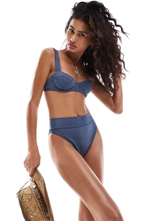 Weekday Heat high waist bikini bottom in dusty