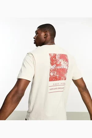 Columbia Barton Springs back print t-shirt in chalk Exclusive to ASOS
