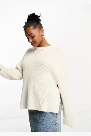 Pull&Bear Oversized knitted jumper in ecru