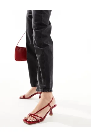 Schuh Sora strappy kitten heel sandals in cherry
