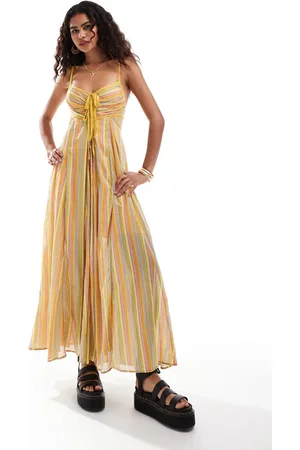 Free People Striped poplin cami maxi dress in multi
