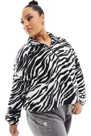 Noisy May 1/4 zip fleece in zebra