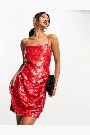 ASOS Drape side sequin cami mini dress in