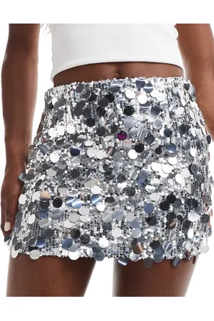 Amy Lynn Y2k ultra mini sequin disc skirt in