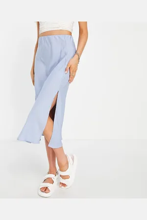 Cotton On Cotton On high waisted satin midi skirt with split in