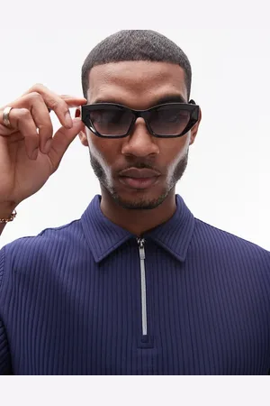 Topman Short sleeve 1/4 zip plisse shirt in