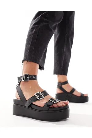 ASOS Trombone chunky buckle detail flatforms in
