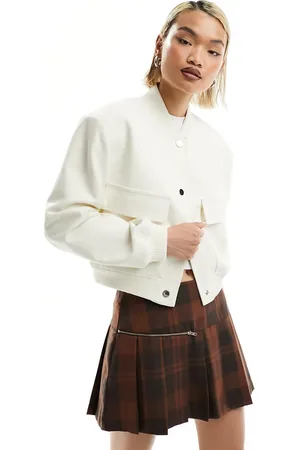 Stradivarius Tailored bomber jacket in ecru