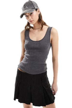 Weekday Pointelle vest top in washed