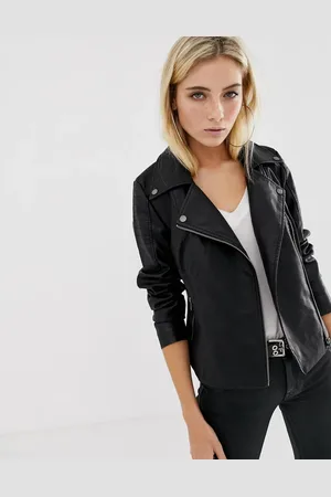 Noisy May Leather look jacket in