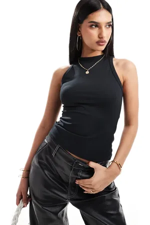 Missyempire Slinky racer neck top in