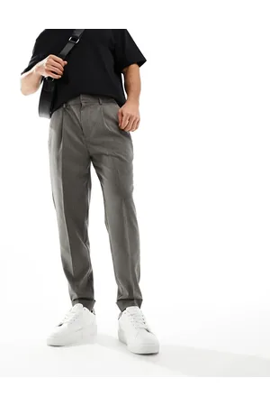 ASOS Smart tapered fit trousers in microtexture
