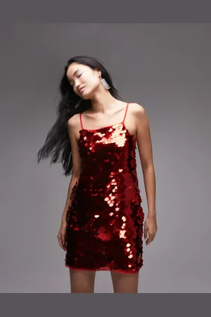 Topshop Sequin disc mini dress in
