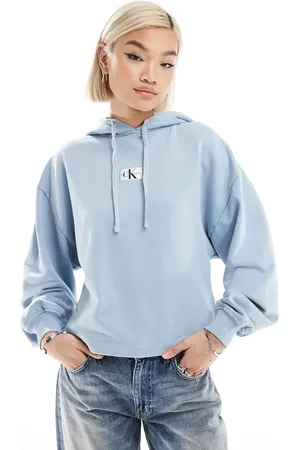 Calvin Klein Washed woven label hoodie in