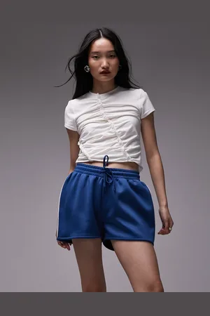 Topshop Ruched frill short sleeve tee in off