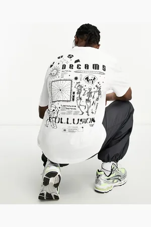 COLLUSION Lost dreams skeleton back print t-shirt in