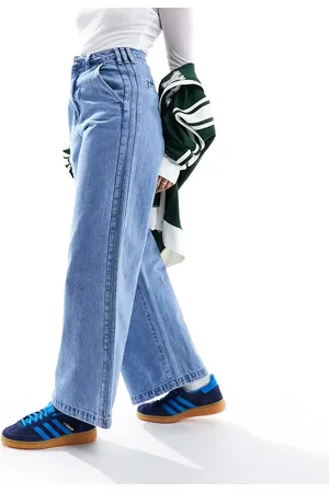 adidas X Ksenia Schnaider three stripe jeans in washed denim