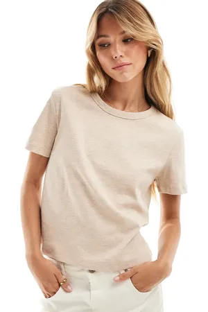 MANGO Premium washed t-shirt in beige