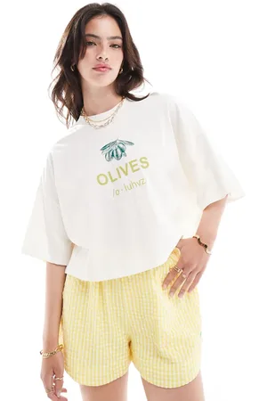 ONLY Olive crop t-shirt in