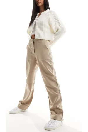 VERO MODA Contrast stitch chino trousers in beige