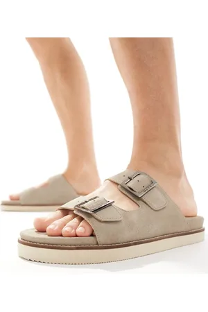 WALK LONDON Kingston Sandals In Stone Suede