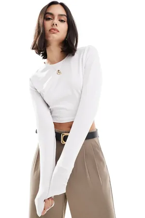 Threadbare Long sleeve baby crop tee in