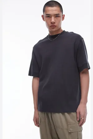 Topman Premium oversized fit soft touch t-shirt in charcoal