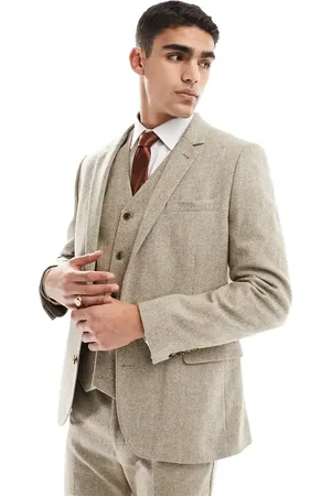 ASOS Slim suit jacket in wool mix texture in