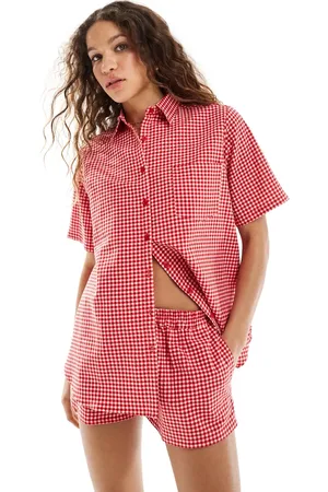 Motel Oversized smith beach shirt co-ord in gingham