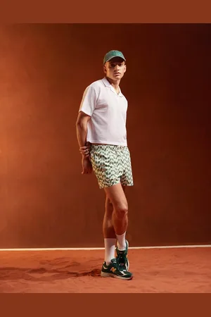 ASOS Swim shorts in short length in geo print