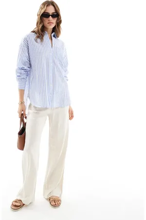Stradivarius Oversized shirt in stripe