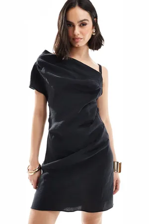 ASOS Fallen shoulder mini dress with thick strap detail in
